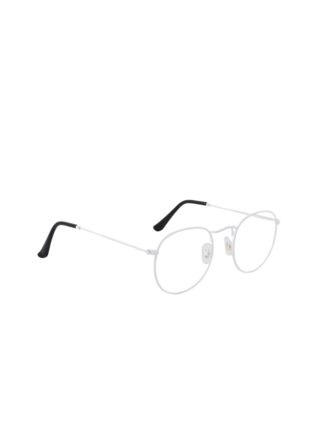 

ROYAL SON Men Solid Round Blue Light Block Full Rim Spectacle Frames SF004-C5, White