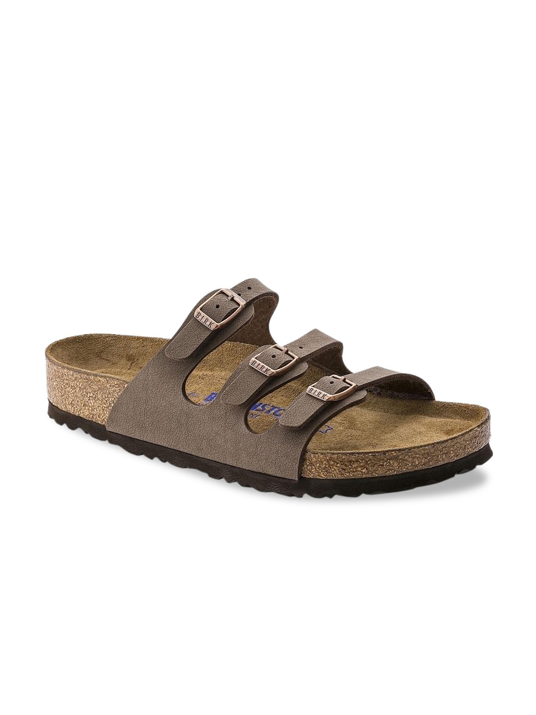

Birkenstock Women Brown Florida Soft Footbed Regular Width Open Toe Flats