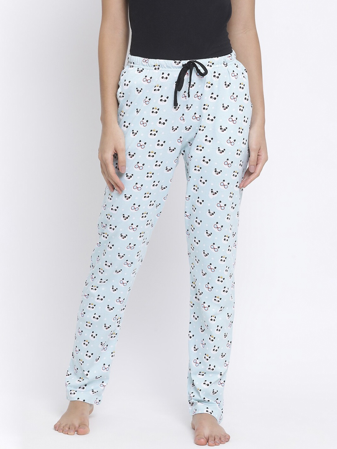 

Kanvin Women Blue Printed Lounge Pants PJ1103