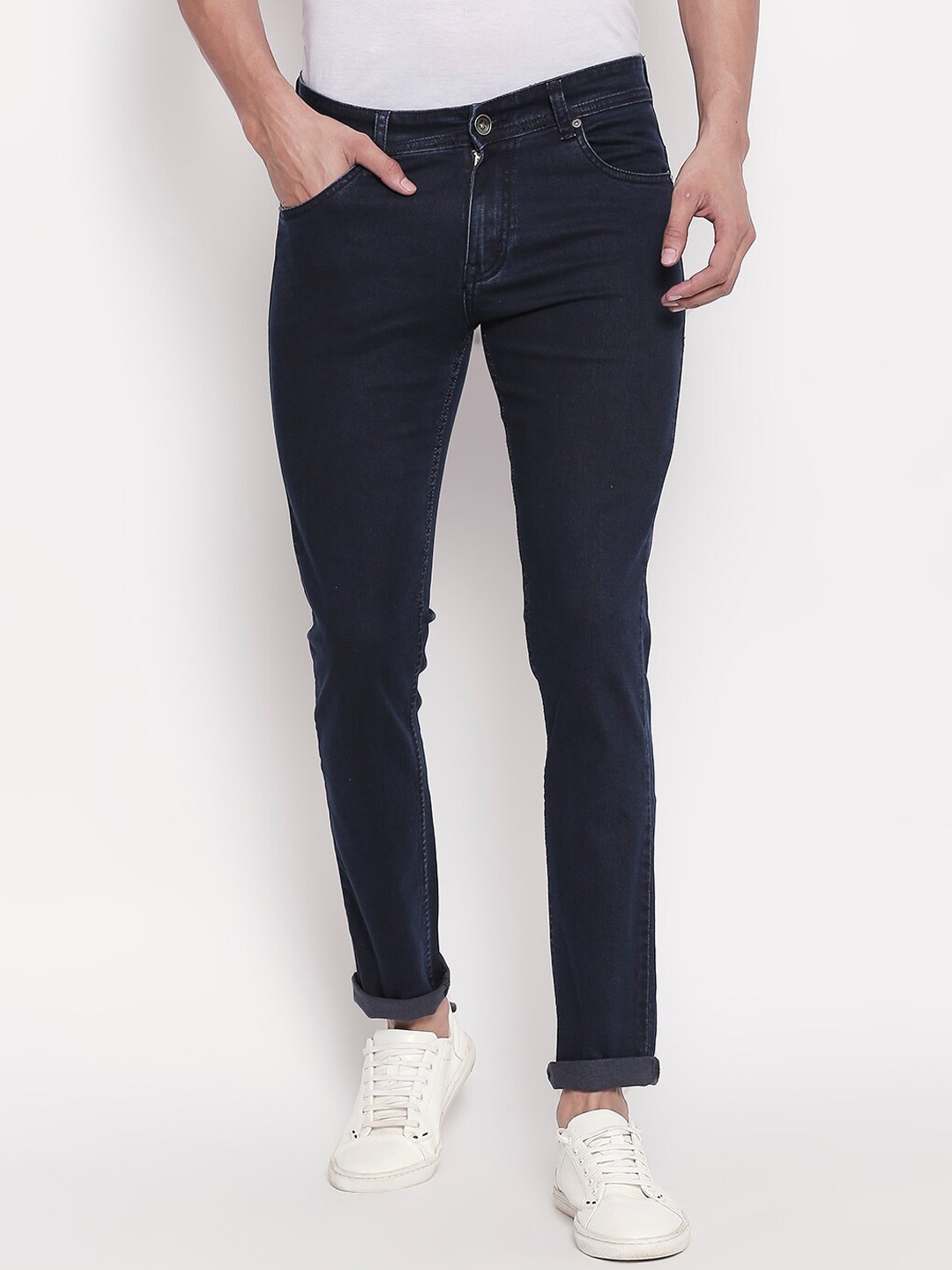

High Star Men Navy Blue Slim Fit Mid-Rise Clean Look Stretchable Jeans