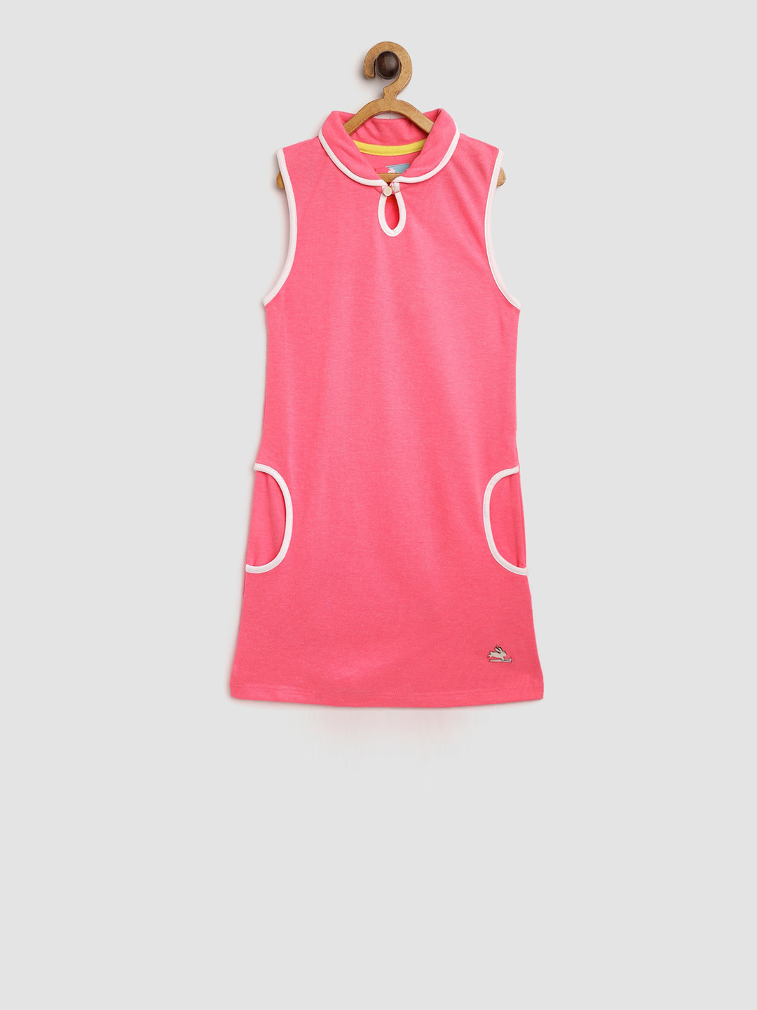 

Cherry Crumble Girls Pink Solid A-Line Dress