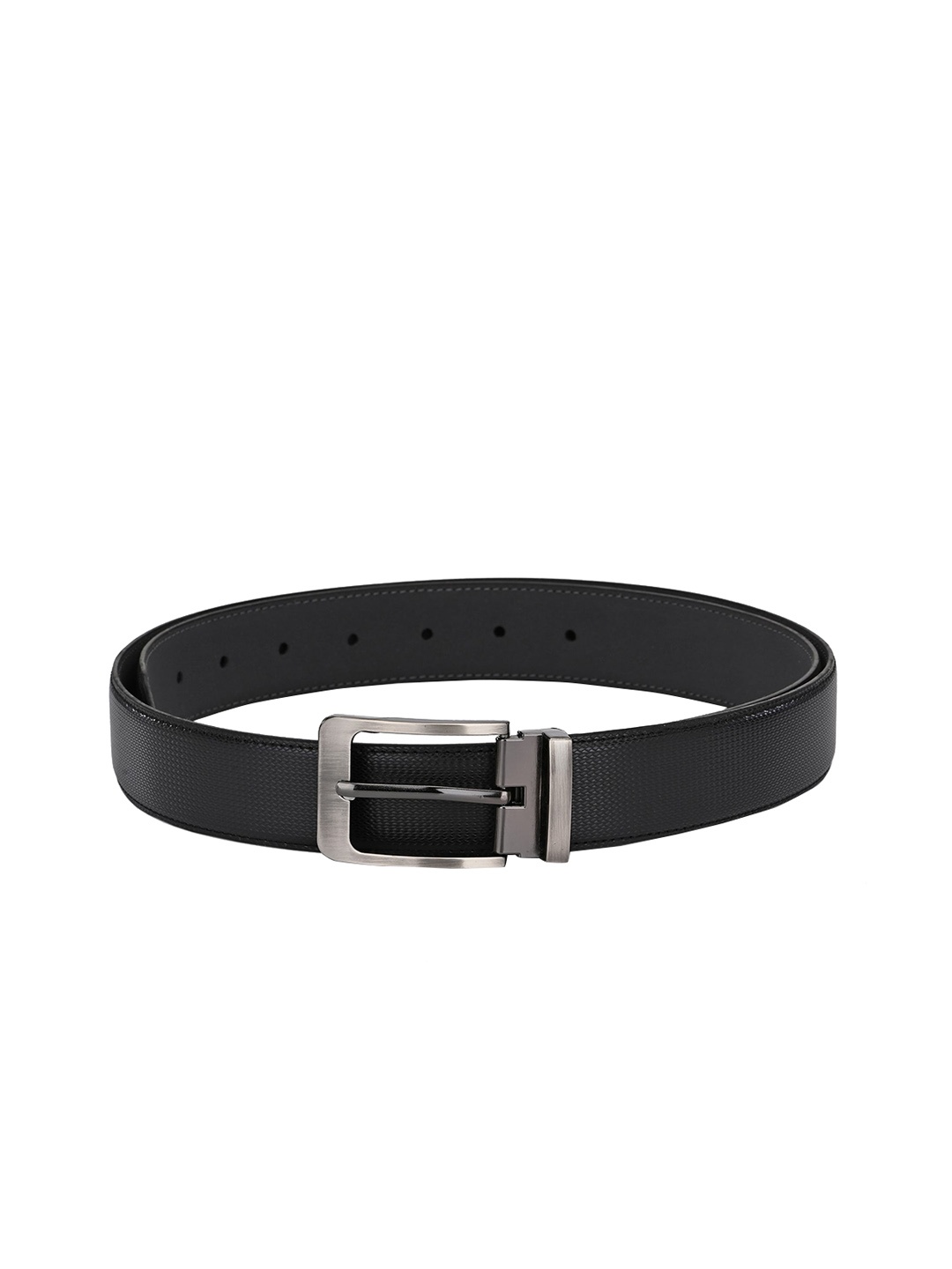 

Calvadoss Men Black Solid Leather Belt