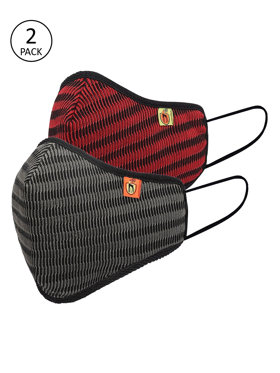 Marc Loire Adults Pack of 2 Reusable 6-Layers Outdoor Masks, Multi