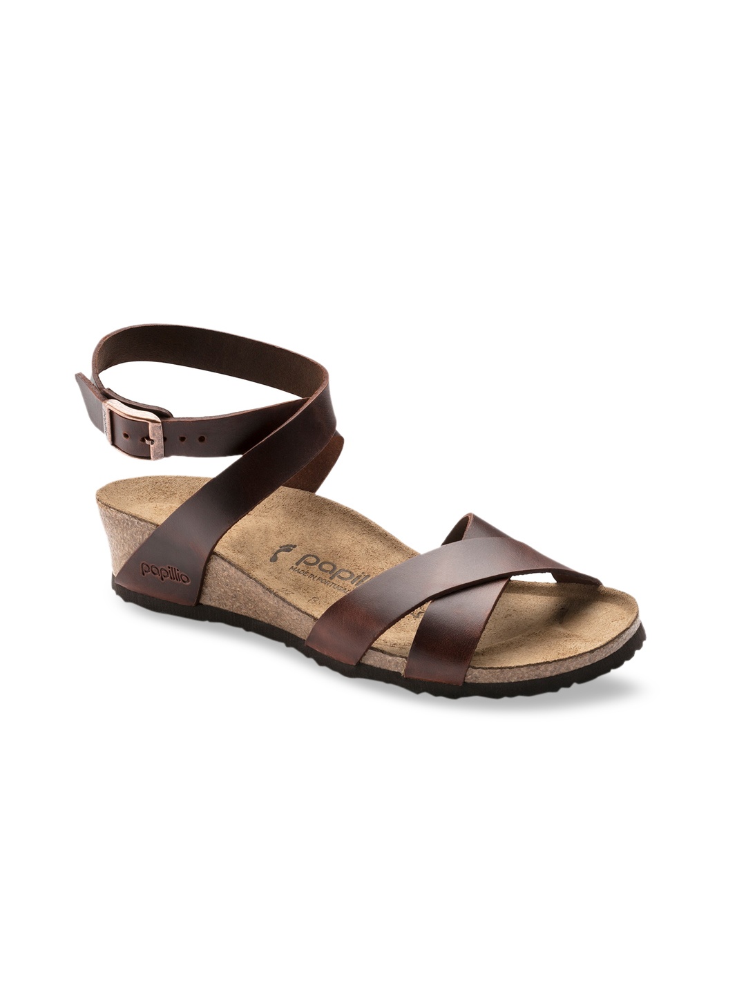 

Birkenstock Women Brown Solid Leather Narrow Width Lola Comfort Heels