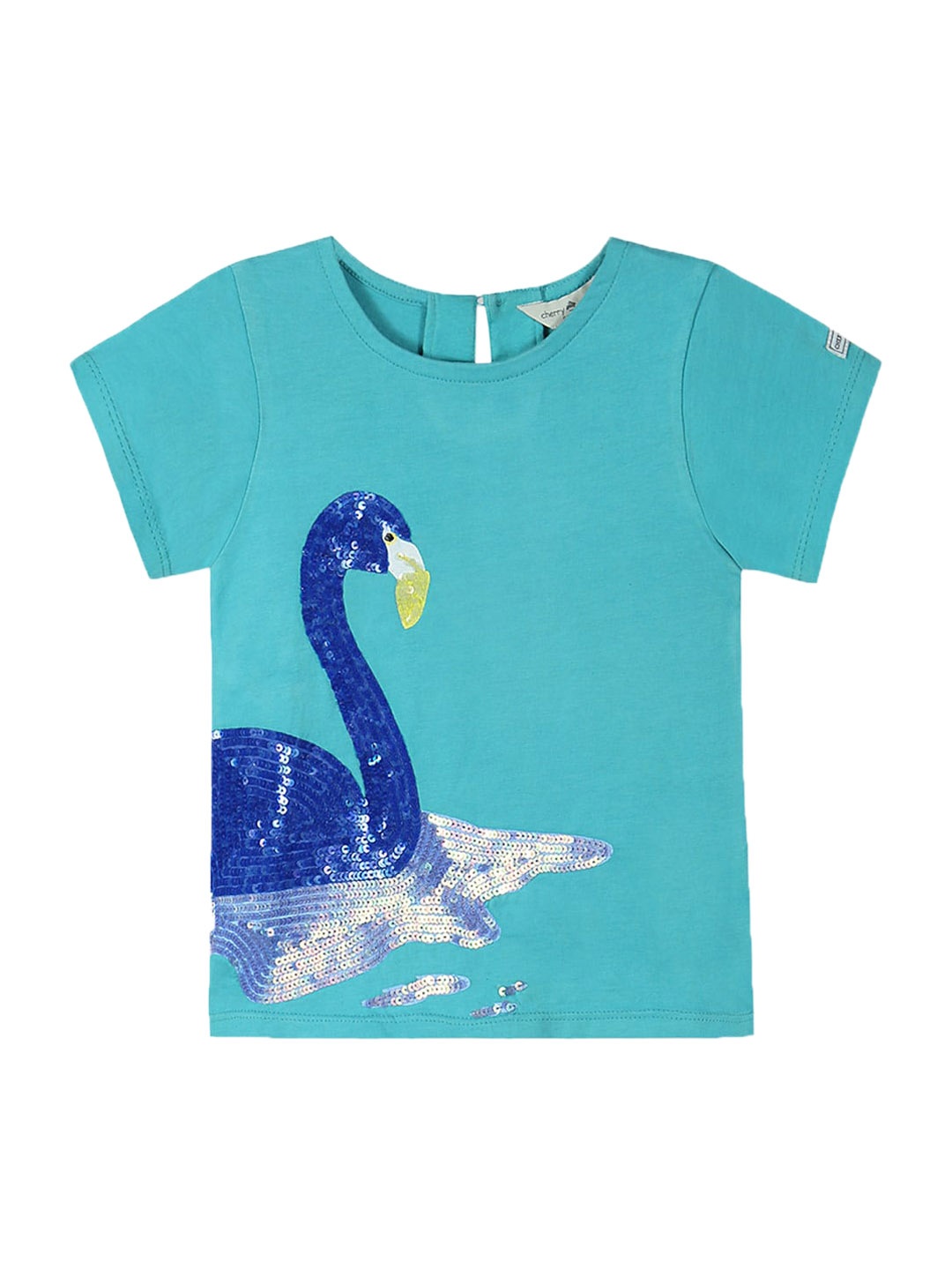 

Cherry Crumble Girls Sea Green Sequinned Top