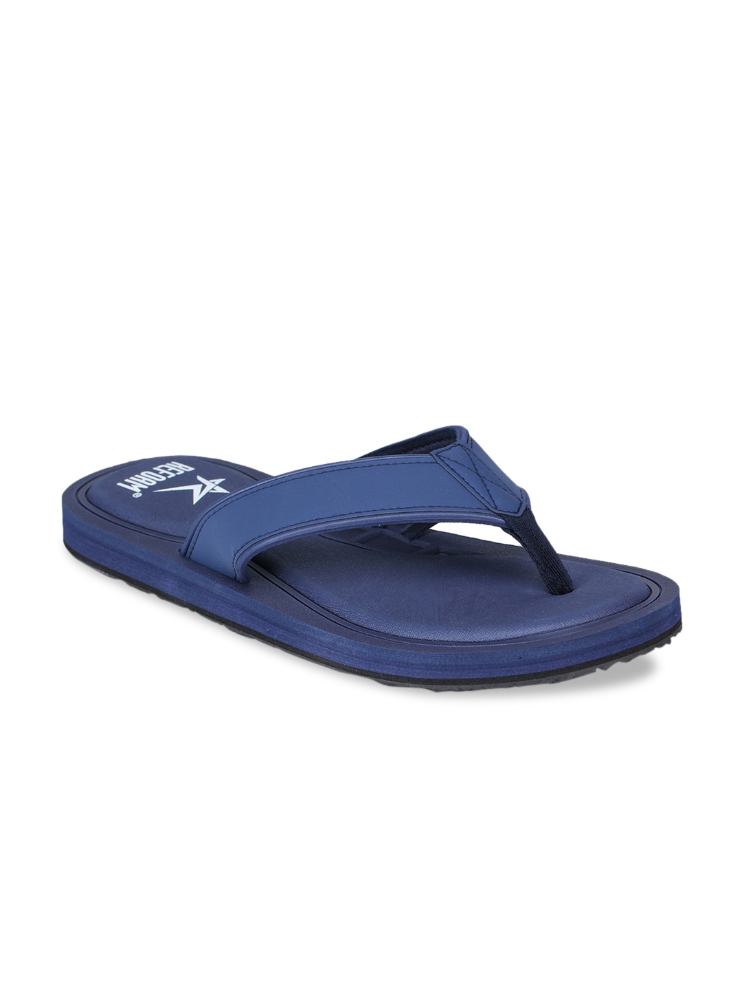 

REFOAM Men Navy Blue Solid Thong Flip-Flops
