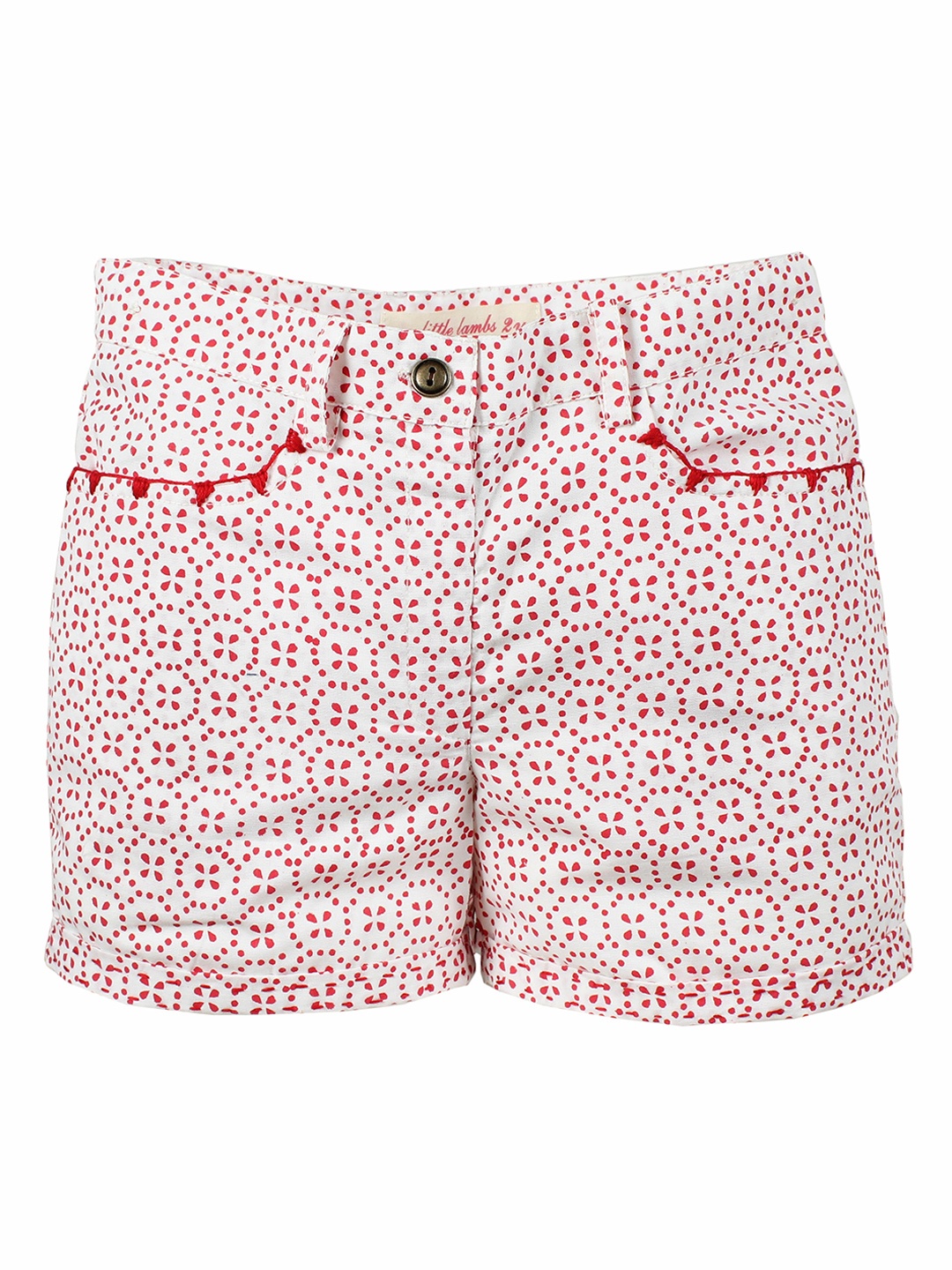 

My Little Lambs Girls Off-White Printed Regular Fit Shorts