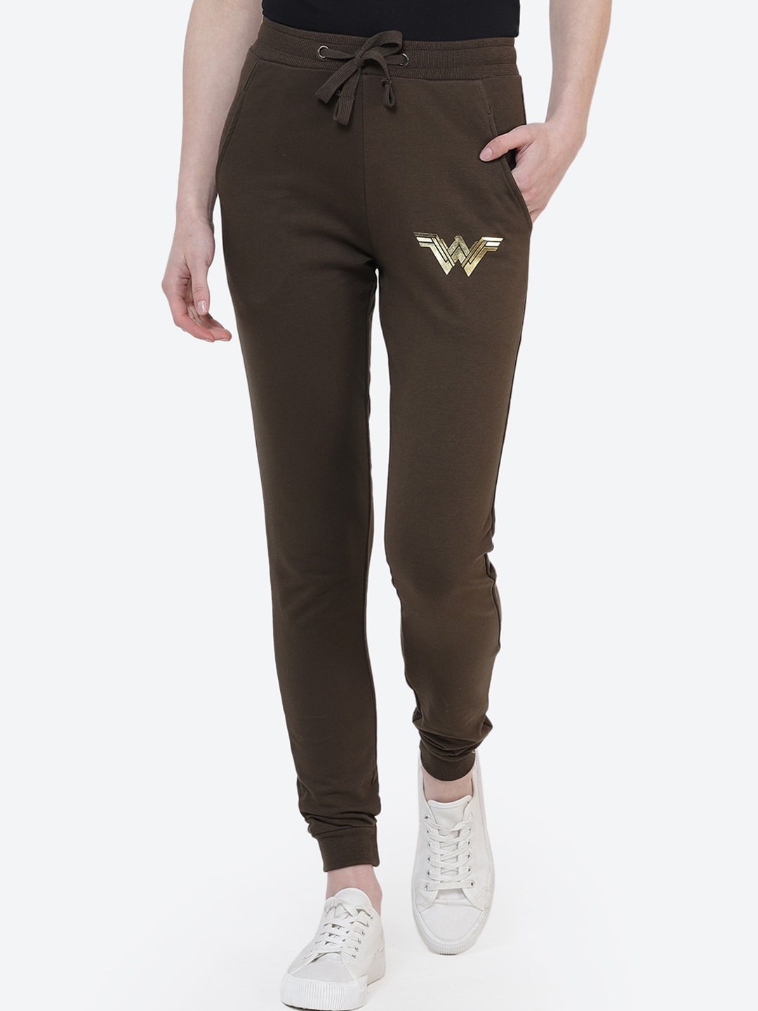 

Free Authority Women Olive Green Printed Wonder Woman Joggers
