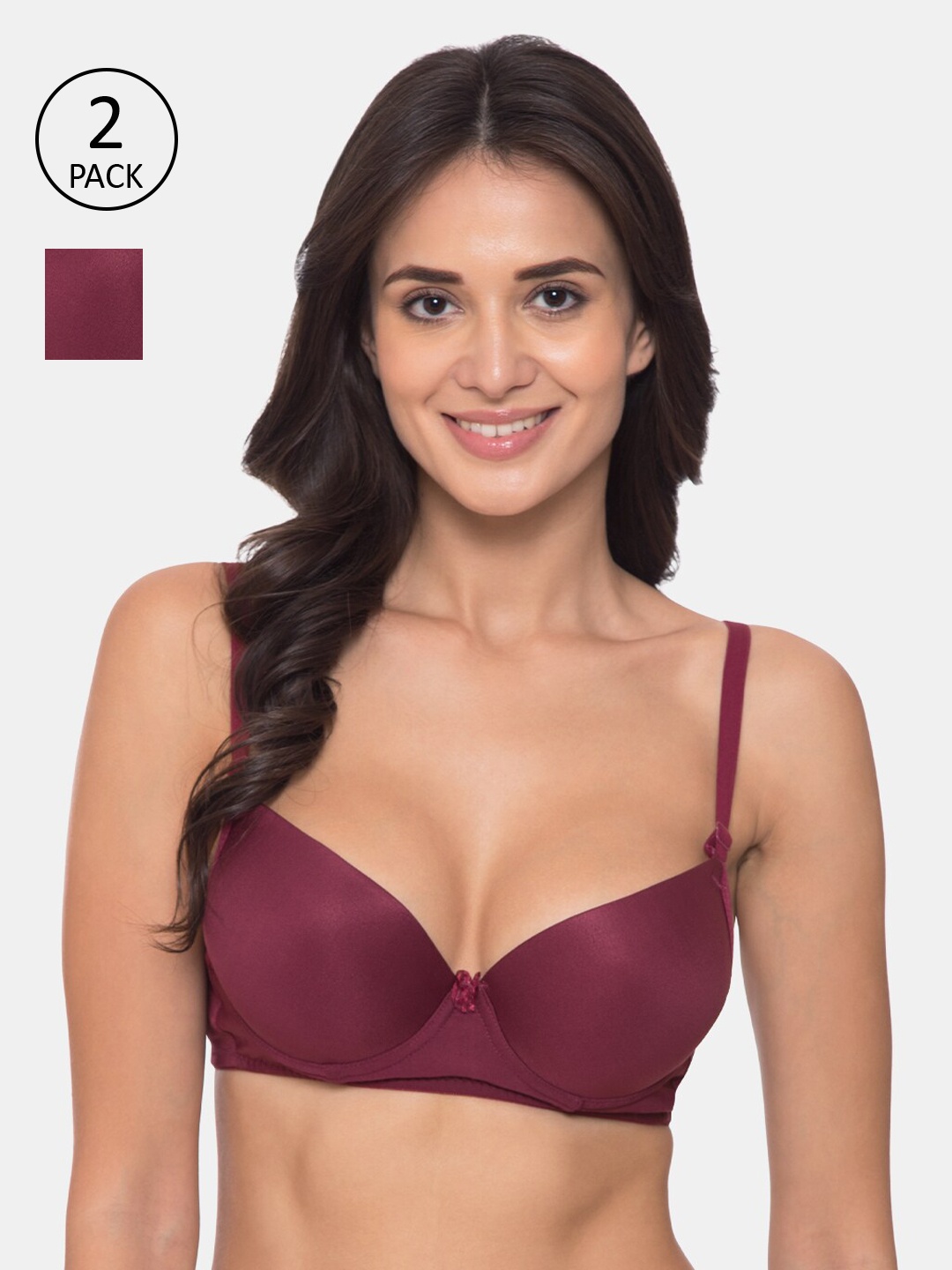 

Tweens Pack of 2 Magenta Solid Underwired Lightly Padded Everyday Bras TW-1401-MG-2PC-30B