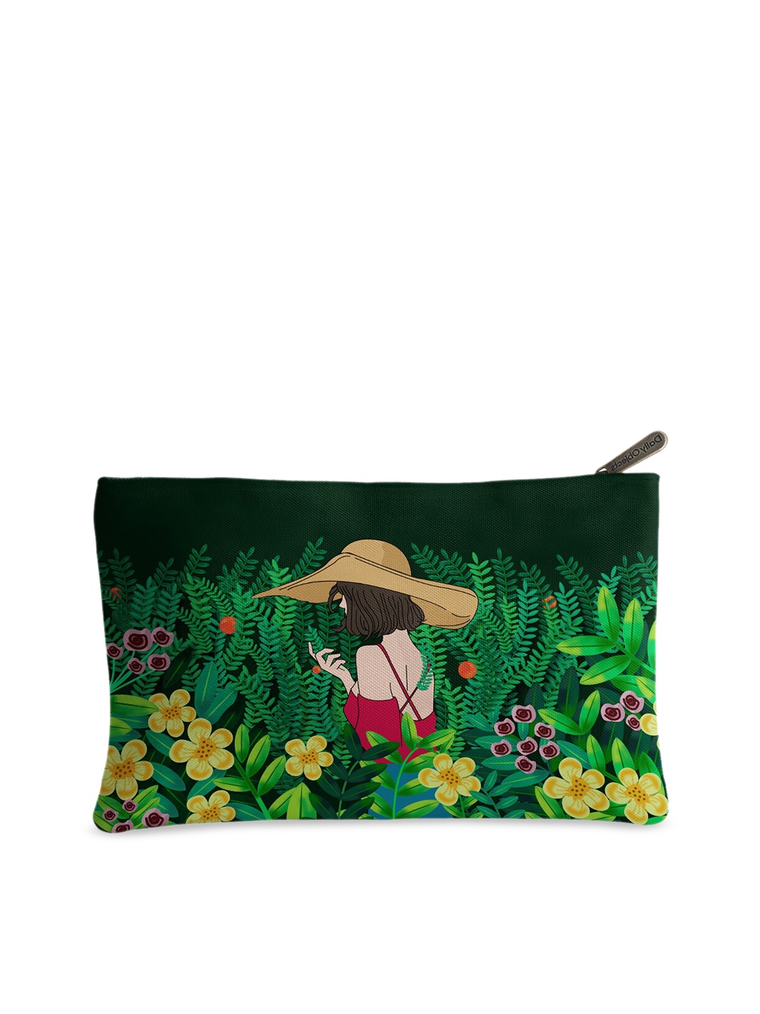 

DailyObjects Green & Yellow Printed Pouch