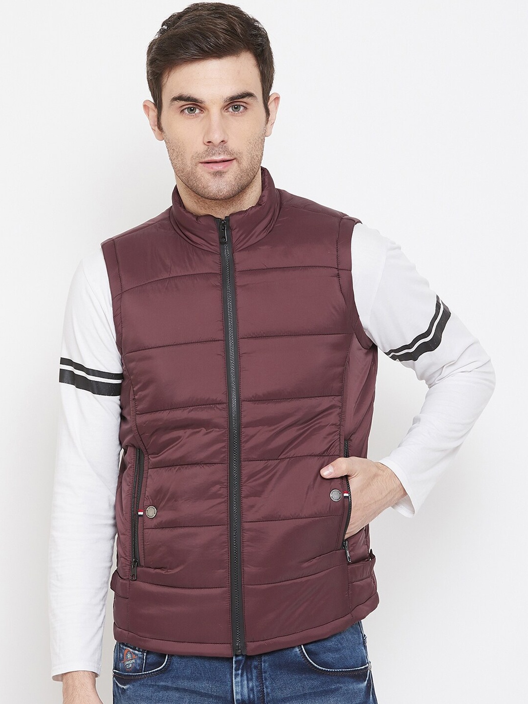 

Crimsoune Club Men Maroon Solid Insulator Padded Jacket