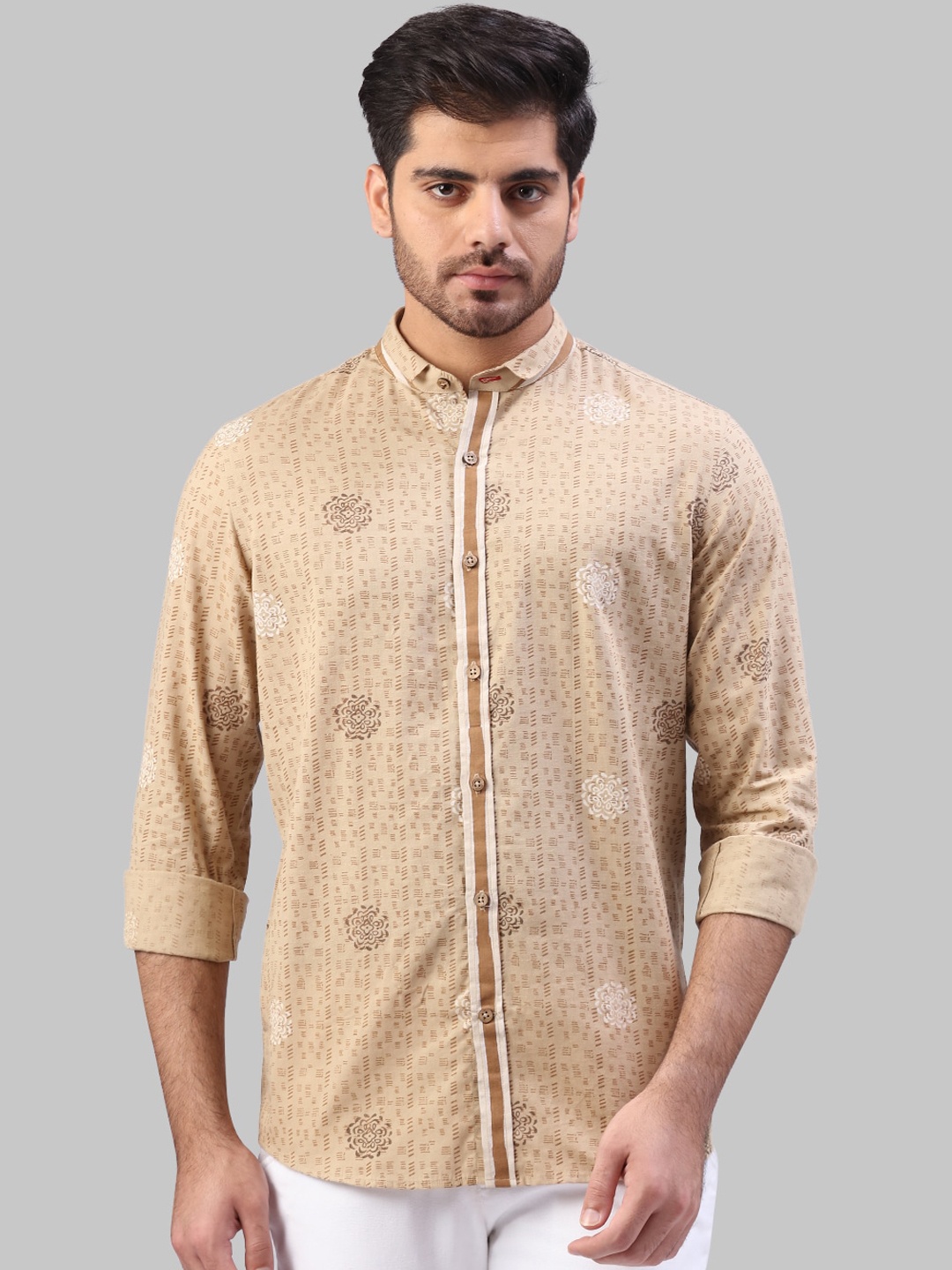 

Raymond Men Beige & Brown Regular Fit Printed Casual Shirt