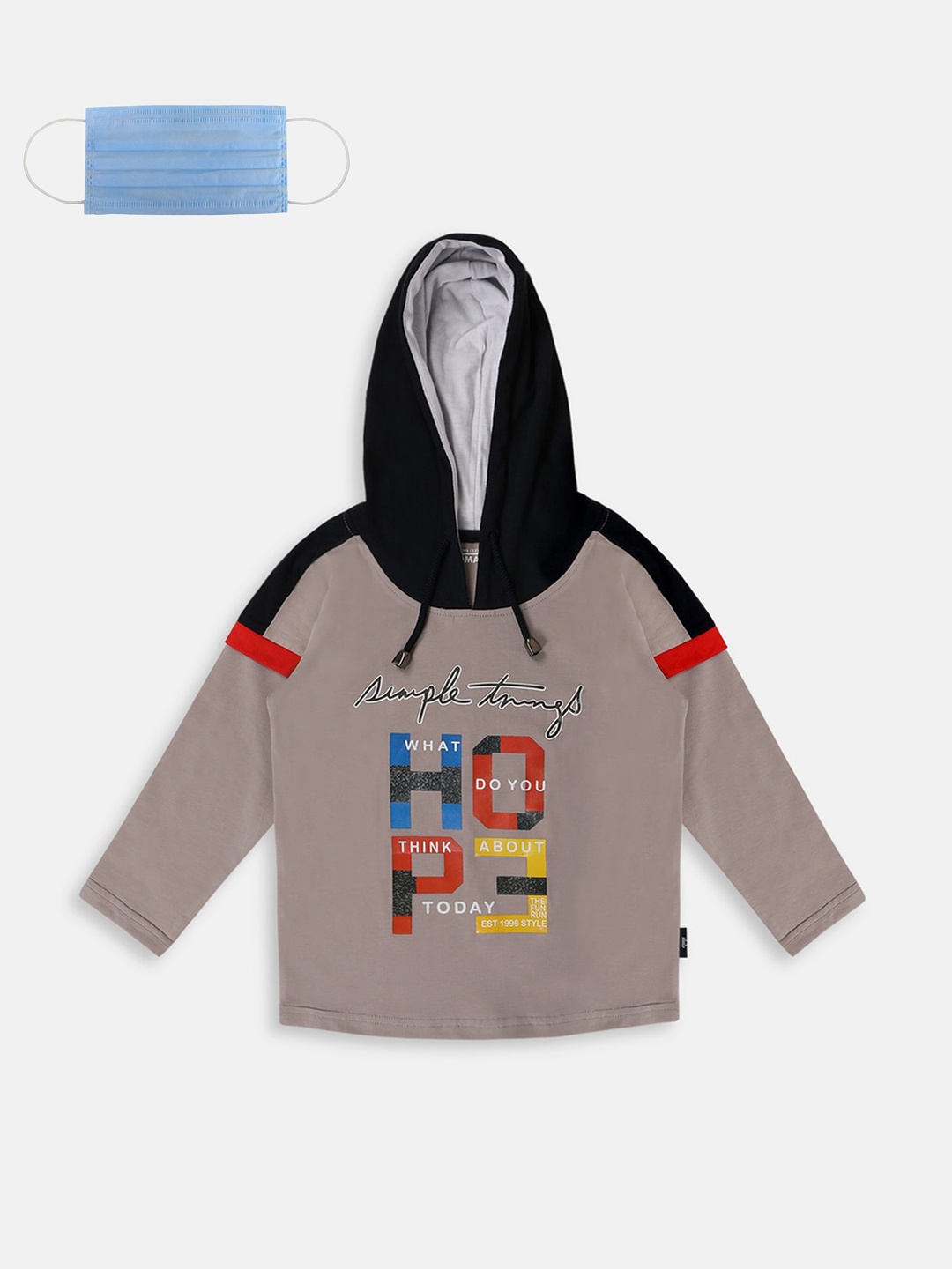

Lil Tomatoes Boys Grey Printed Hood T-shirt