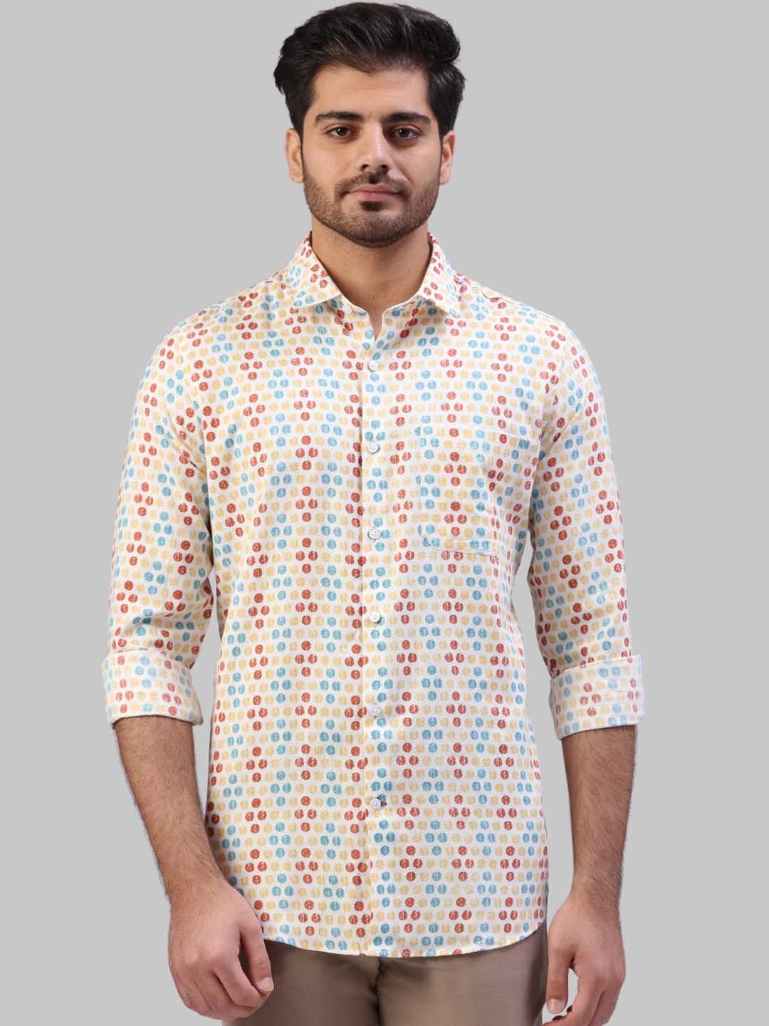 

Raymond Men Yellow & Red Regular Fit Printed Casual Shirt