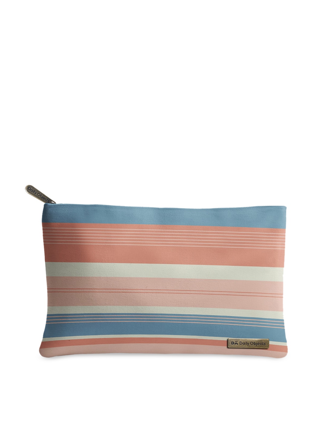 

DailyObjects Women Peach & Blue Colourblocked Zip Pouch