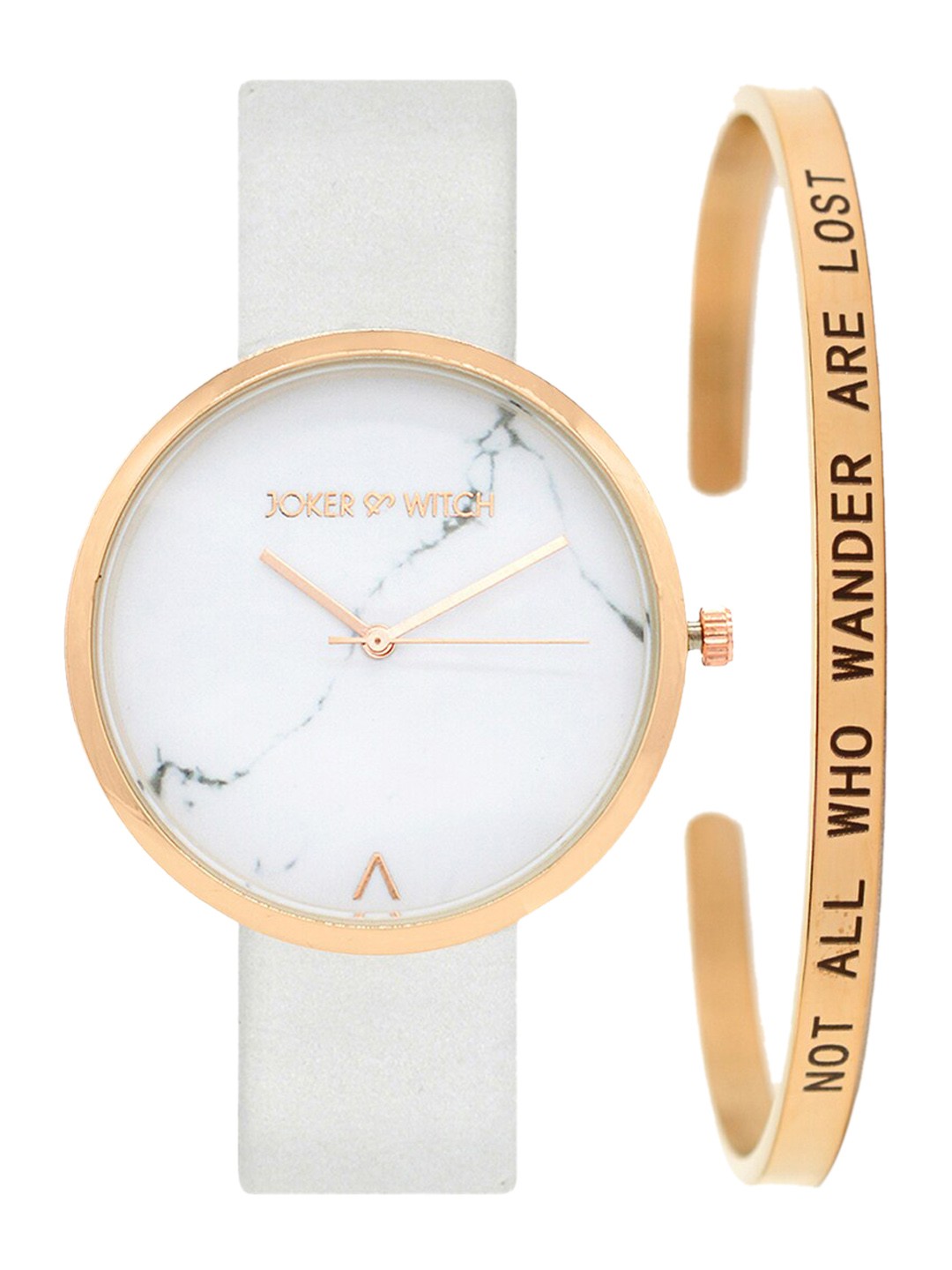 

JOKER & WITCH White & Gold Elise Marble Print Watch Bracelet Stack JWBS125