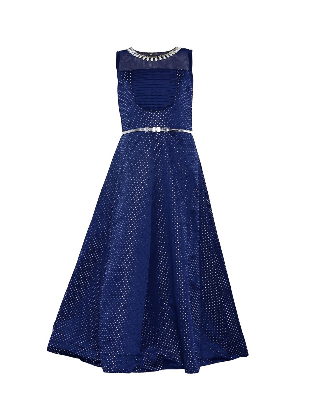 

BETTY Girls Sequined Maxi Dress with Belt, Navy blue