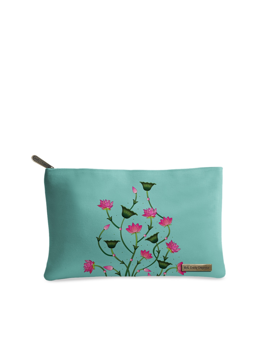 

DailyObjects Sea Green & Pink Printed Pouch