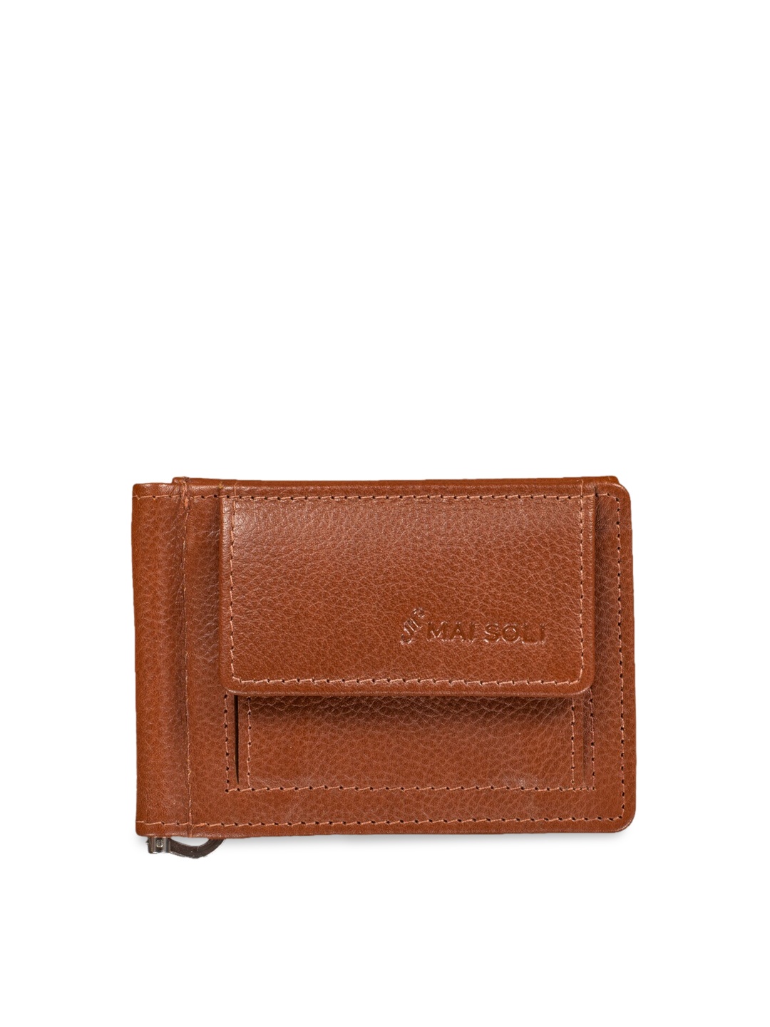 

MAI SOLI Men Brown Solid Genuine Leather Money Clip