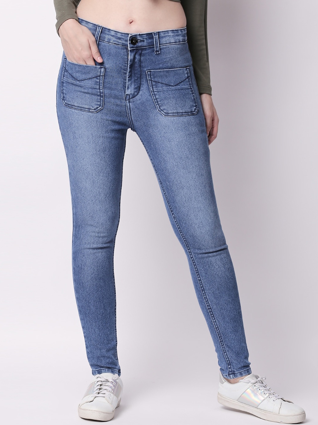 

High Star Women Blue Slim Fit High-Rise Clean Look Stretchable Jeans
