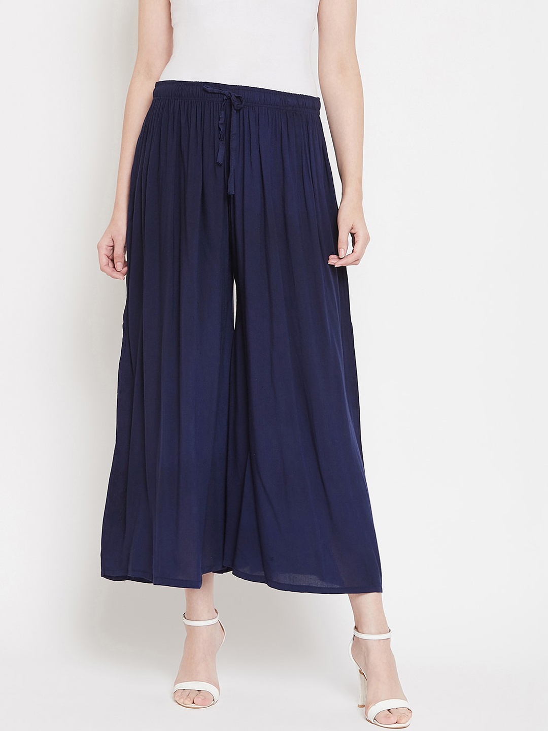 

Castle Women Navy Blue Solid Flared Palazzos