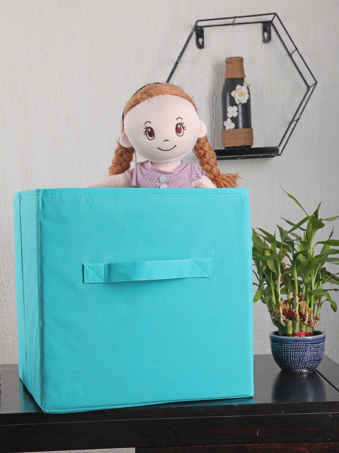 

My Gift Booth Set Of 2 Turquoise Blue Solid Multi-Utility Storage Organisers