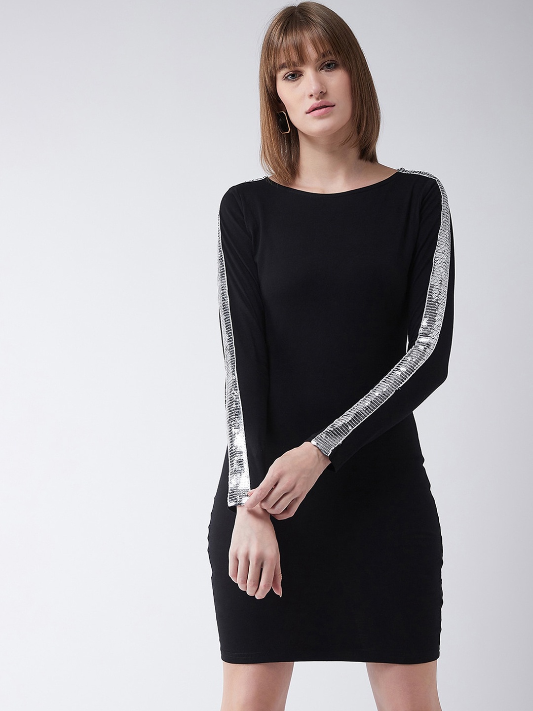 

Miss Chase Women Black Solid Bodycon Dress
