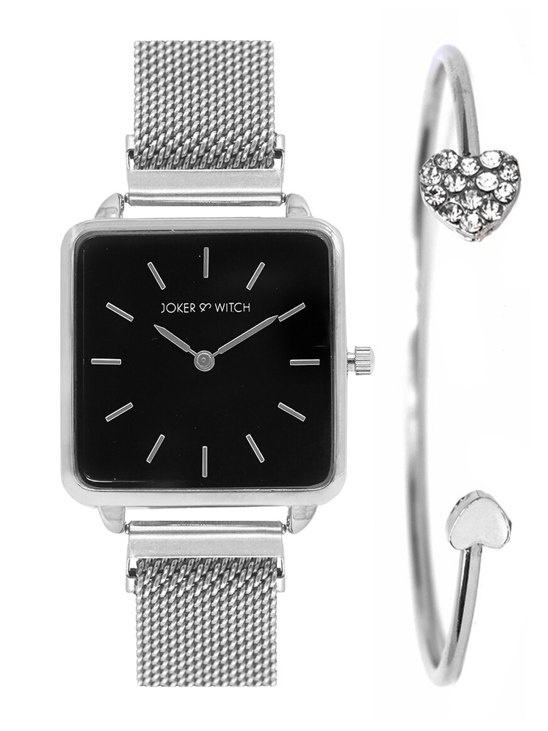 

Joker & Witch Women Black & Silver Unity Magnetic Watch & Bracelet Stack JWBS166