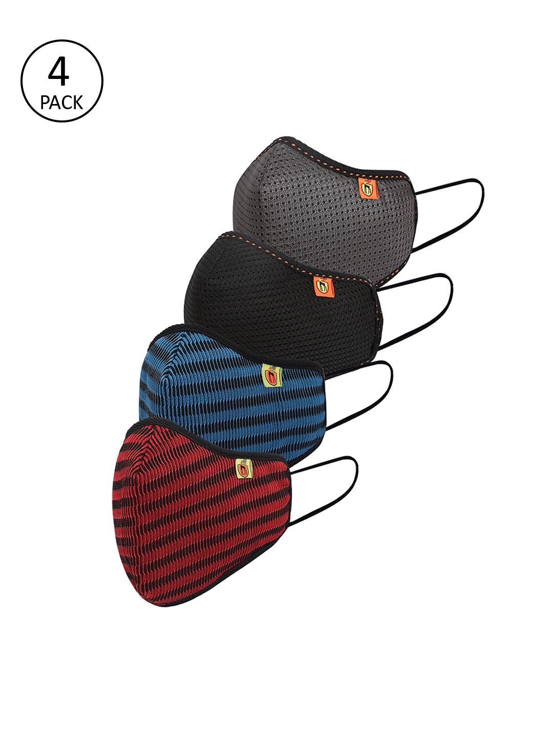 Marc Loire Unisex Pack Of 4 Reusable 4-Ply Outdoor Protective Masks, Multi
