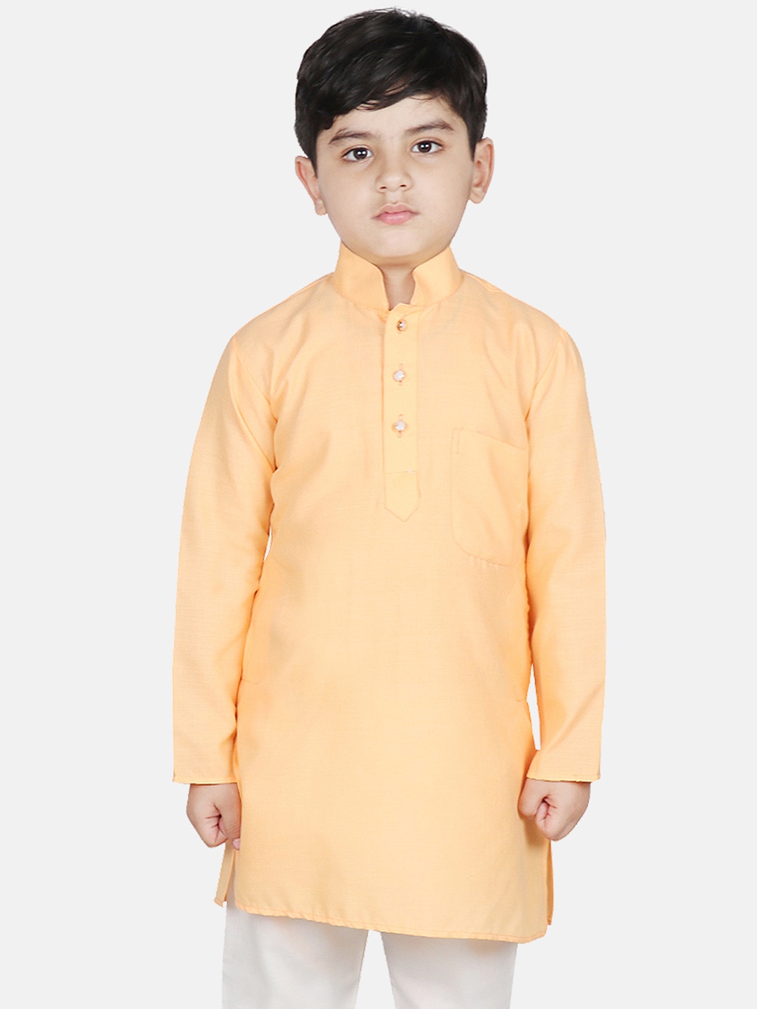 

SG YUVRAJ Boys Orange Solid Straight Kurta
