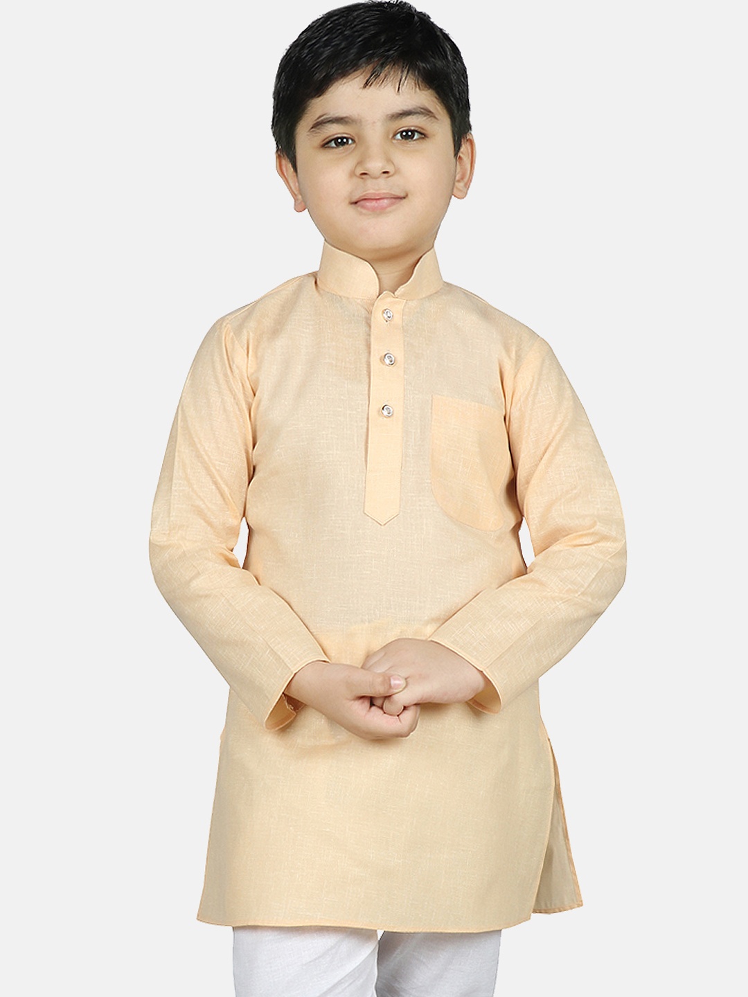 

SG YUVRAJ Boys Yellow Solid Straight Kurta