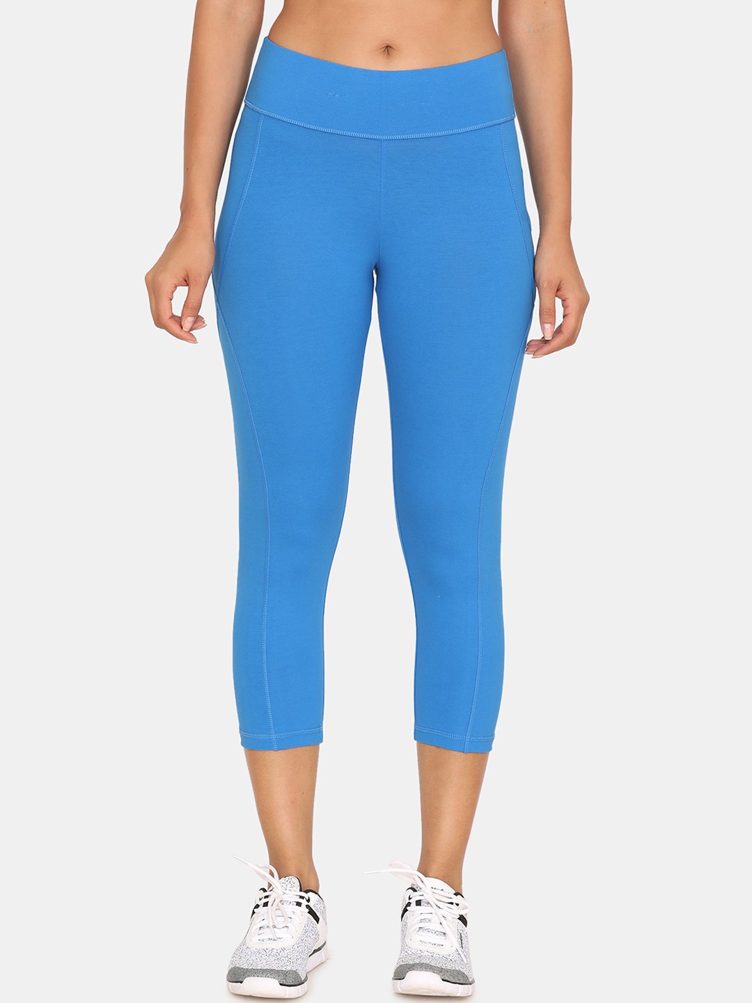 

Zelocity by Zivame Women Blue Solid Slim Fit Capris