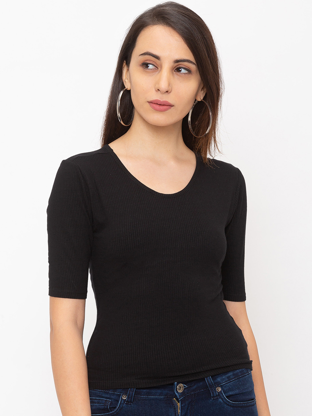 

Globus Women Black Solid Top