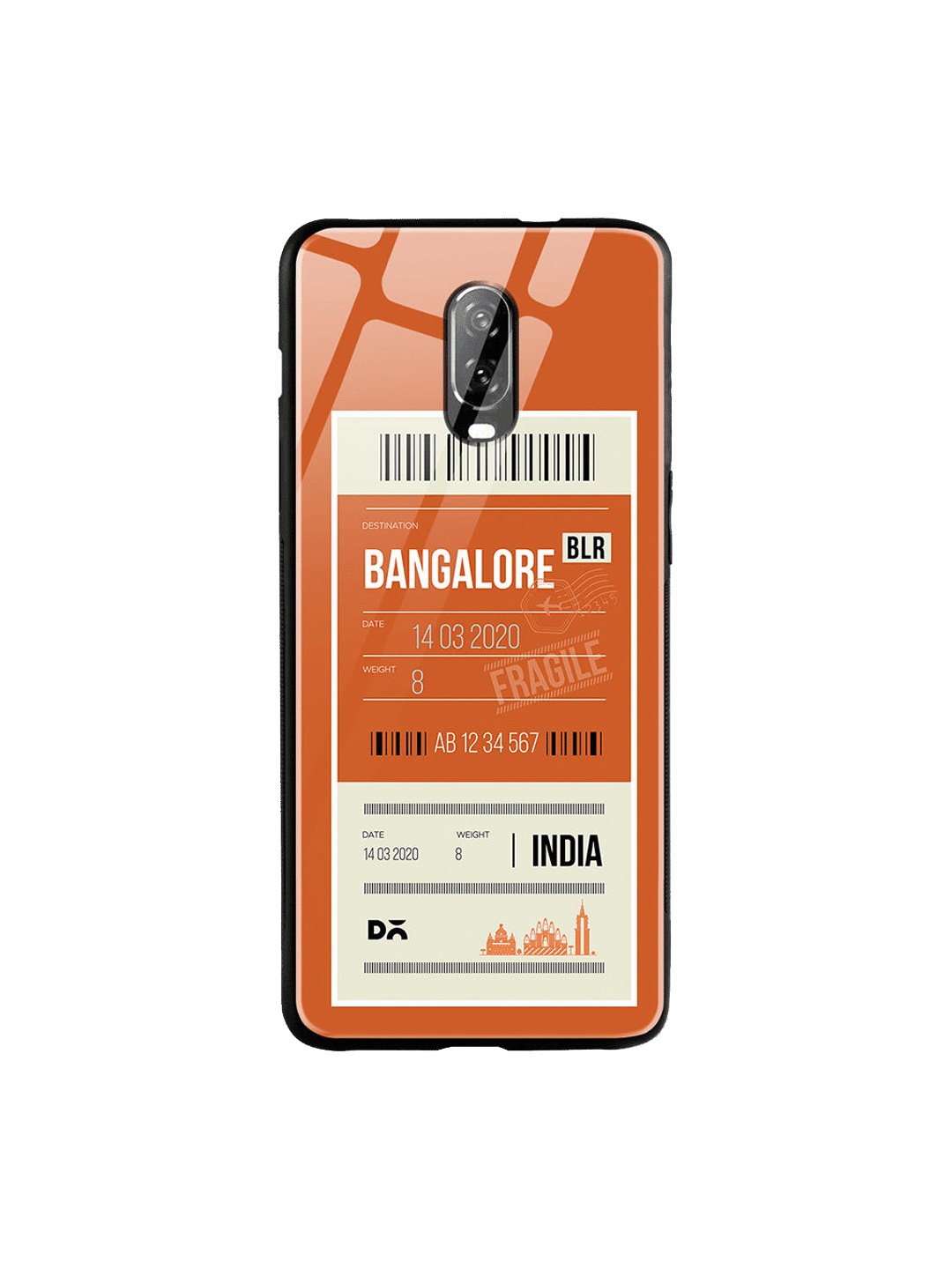 

DailyObjects Orange & Beige Bangalore City Tag OnePlus 6T Glass Cover