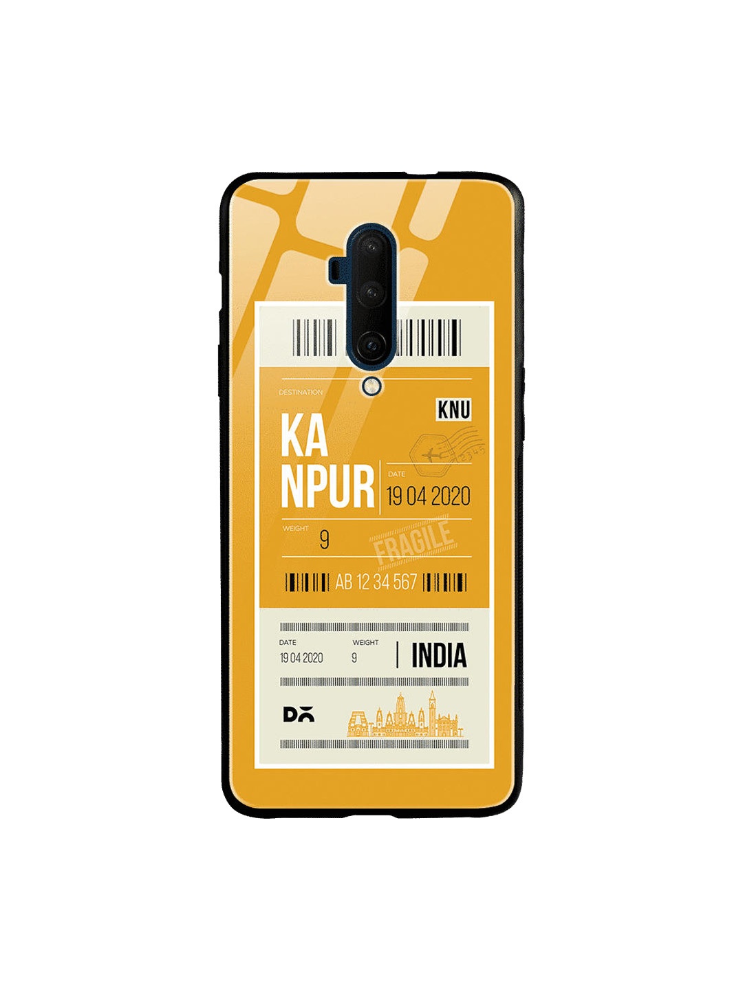 

DailyObjects Yellow & White Kanpur City Tag OnePlus 7 Pro Glass Cover