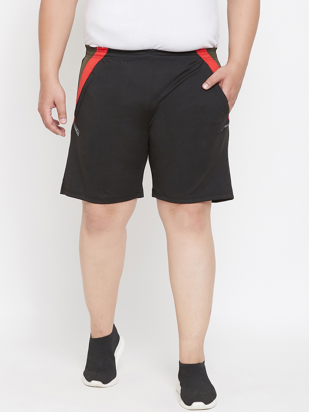 

bigbanana Plus Size Men Black Solid Regular Fit Shorts