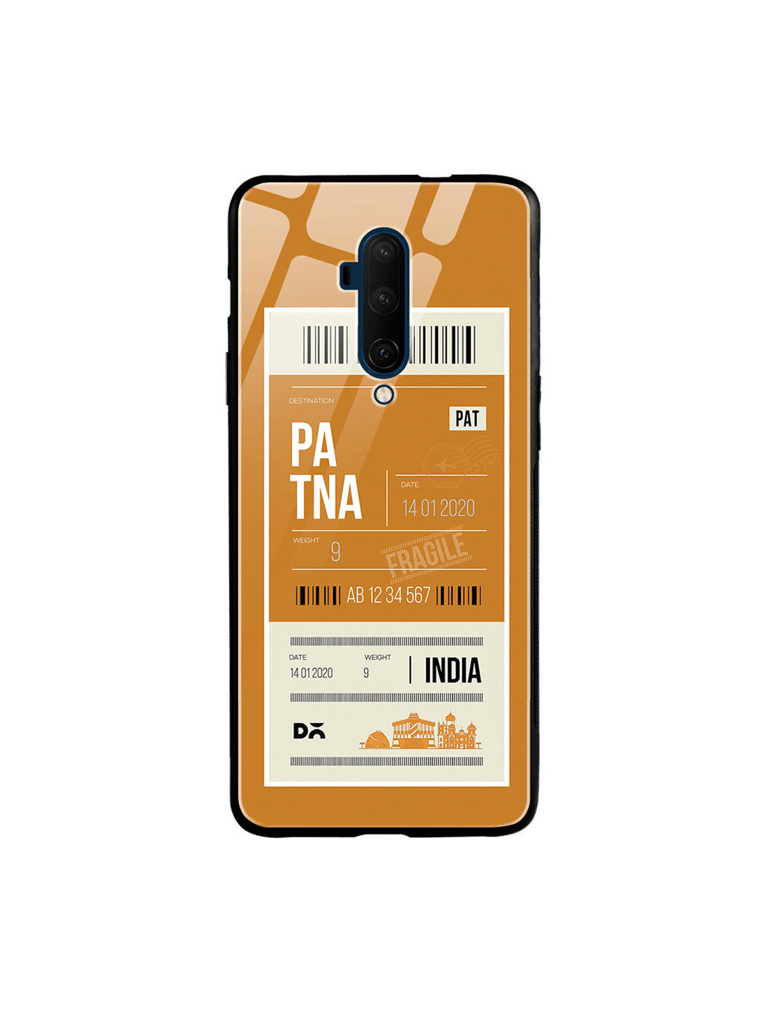 

DailyObjects Orange & Beige Patna City Tag OnePlus 7T Pro Glass Cover