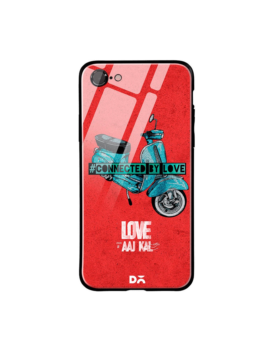 

DailyObjects Red & Blue Love Scooter iPhone 7 Glass Case