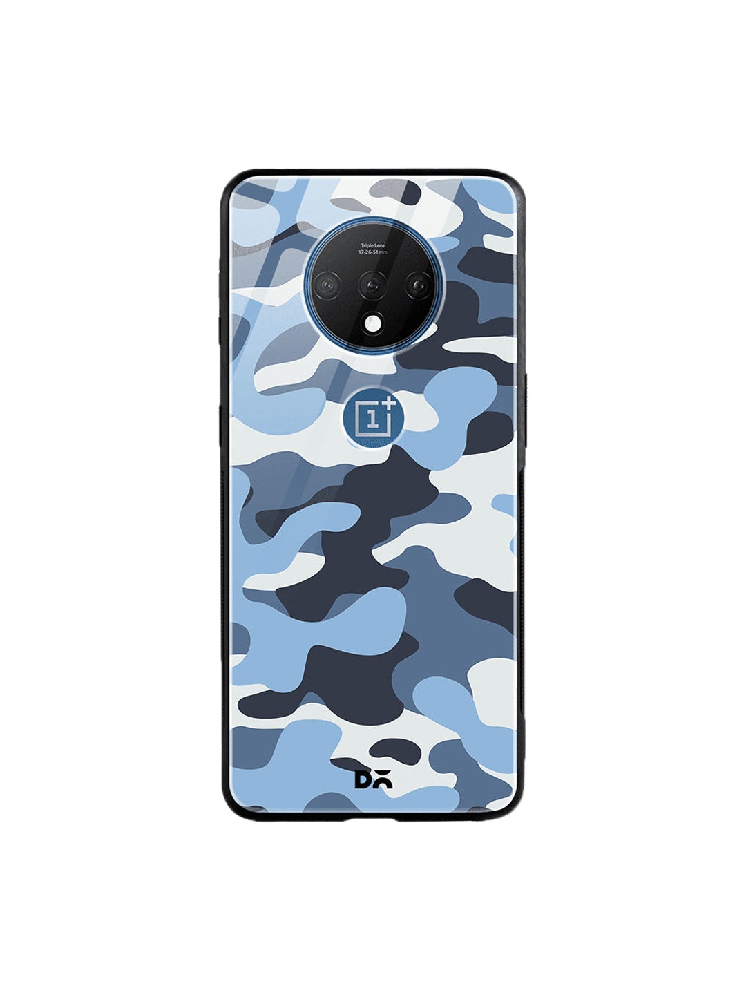 

DailyObjects Blue & White Camouflage Aquatic OnePlus 7T Glass Cover