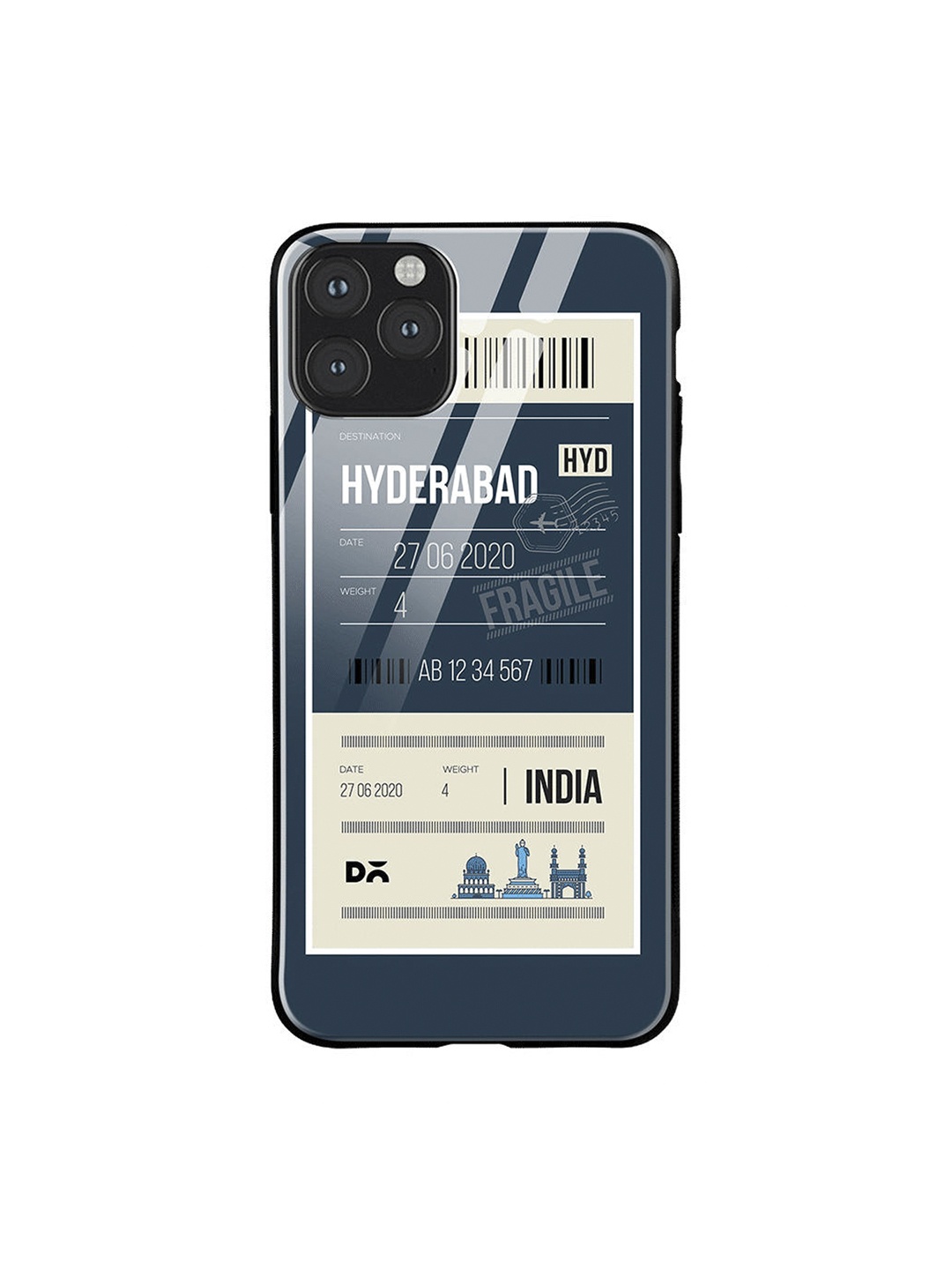 

DailyObjects Teal Blue & White Hyderabad City Tag iPhone 11 Pro Max Glass Case