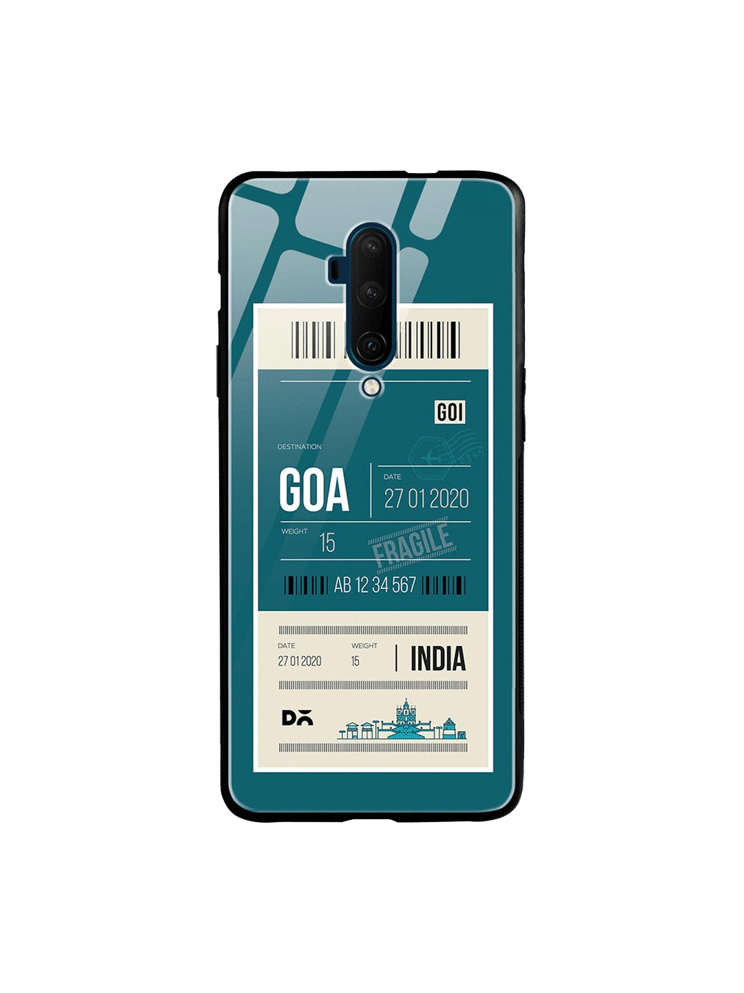 

DailyObjects Teal Blue & White Goa City Tag OnePlus 7T Pro Glass Case