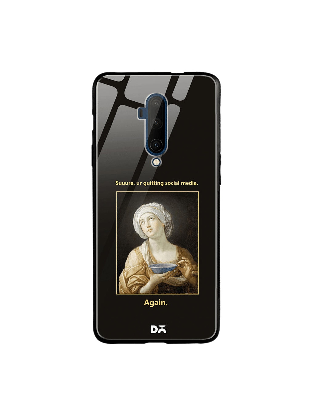 

DailyObjects Black & Beige Social Media OnePlus 7T Pro Glass Case