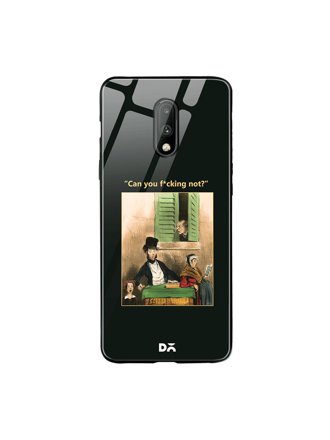 

DailyObjects Black & Yellow Can You Not OnePlus 7 Glass Case