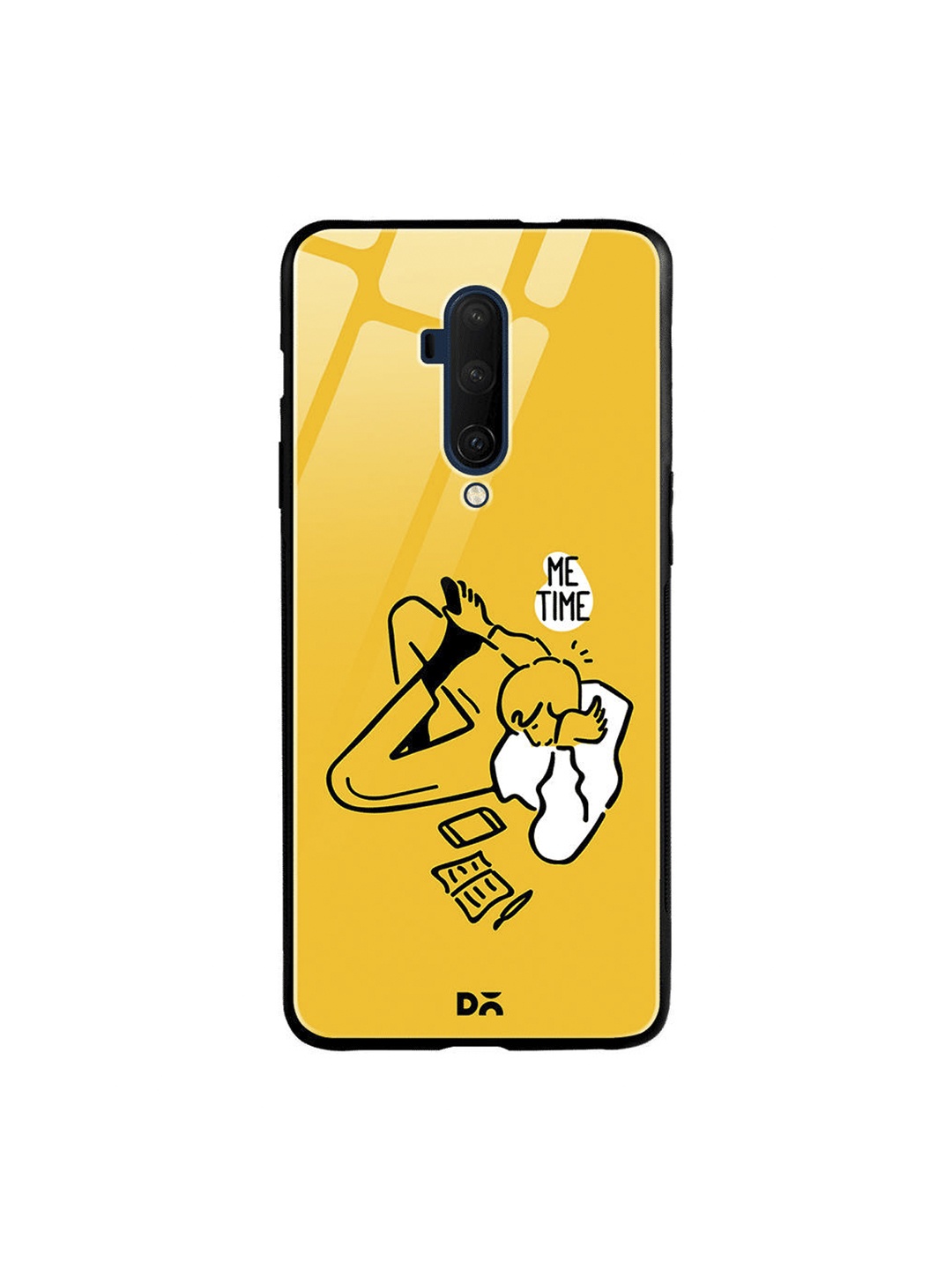 

DailyObjects Mustard Yellow & White Me Time OnePlus 7T Pro Glass Case
