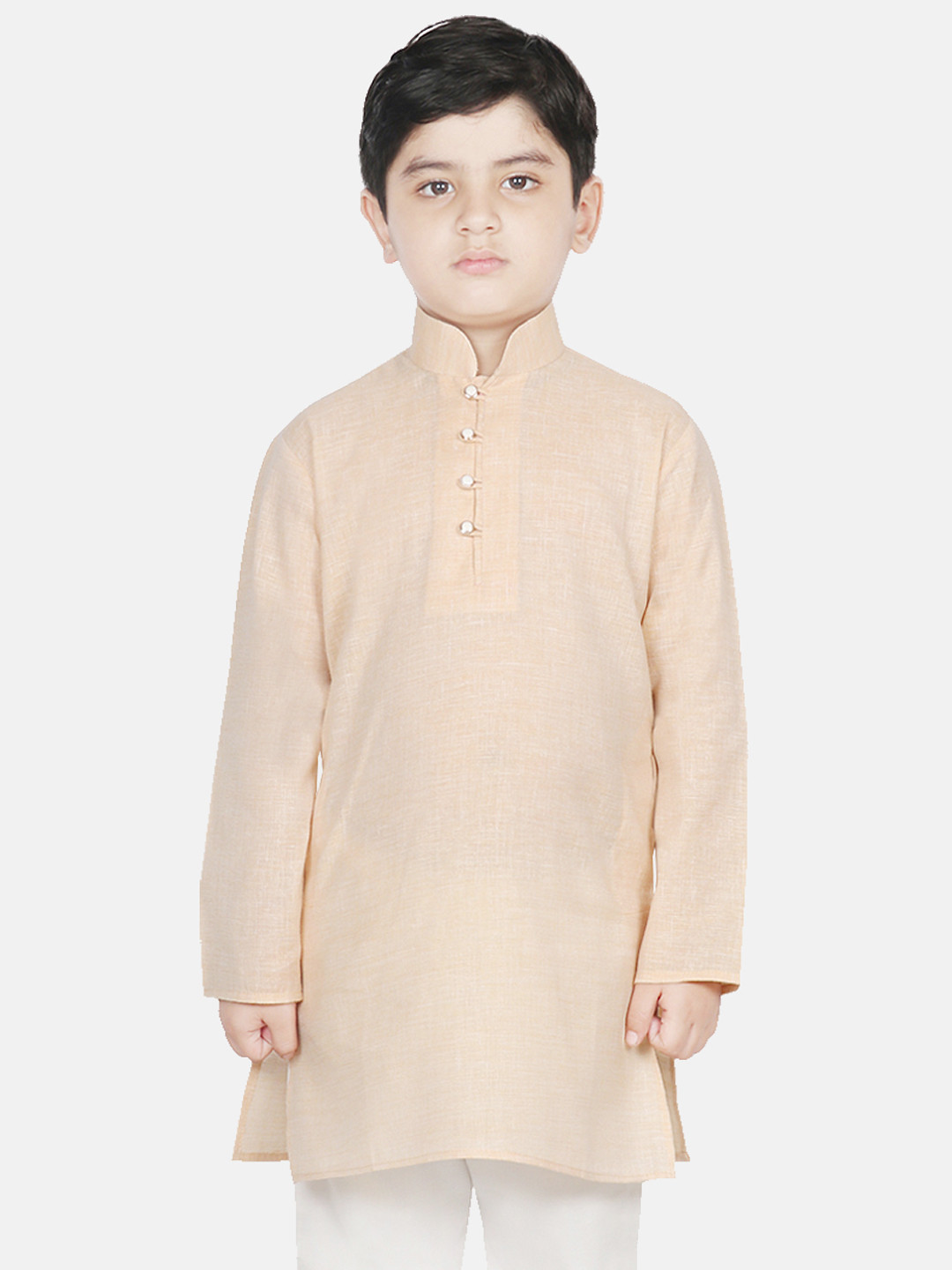 

SG YUVRAJ Boys Beige Solid Straight Kurta