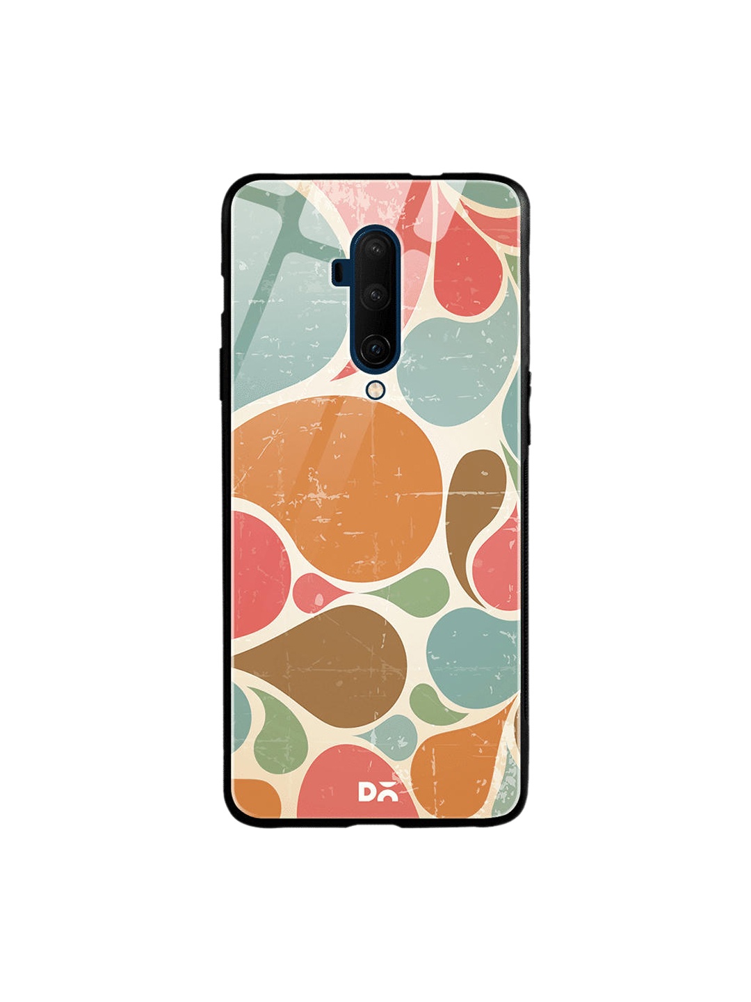 

DailyObjects Brown & Blue Retro Escape Pattern OnePlus 7T Pro Glass Case, Bronze