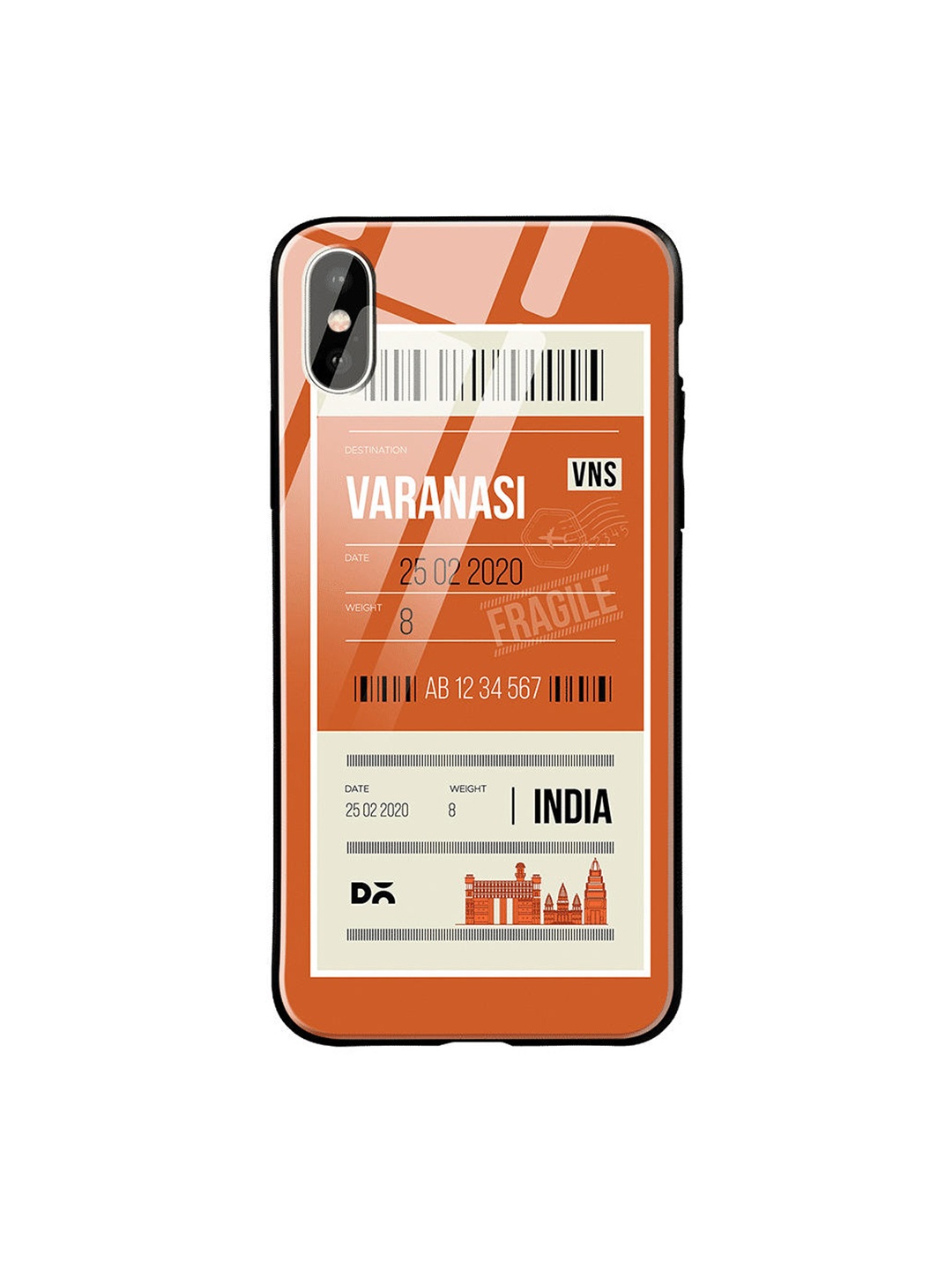 

DailyObjects Rust-Coloured & White Varanasi City Tag iPhone XS Max Glass Case