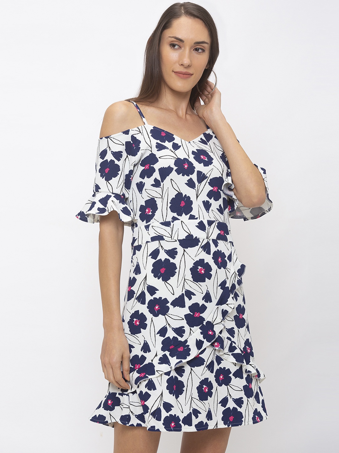 

Globus Women White Printed Fit and Flare Dress