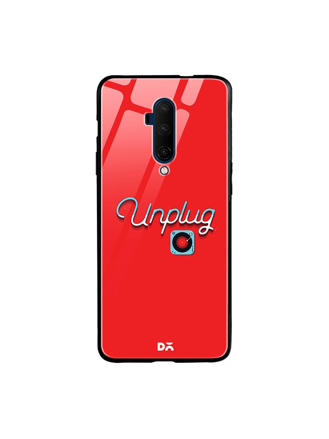 

DailyObjects Red & Blue Unplug Tunes OnePlus 7T Pro Glass Case