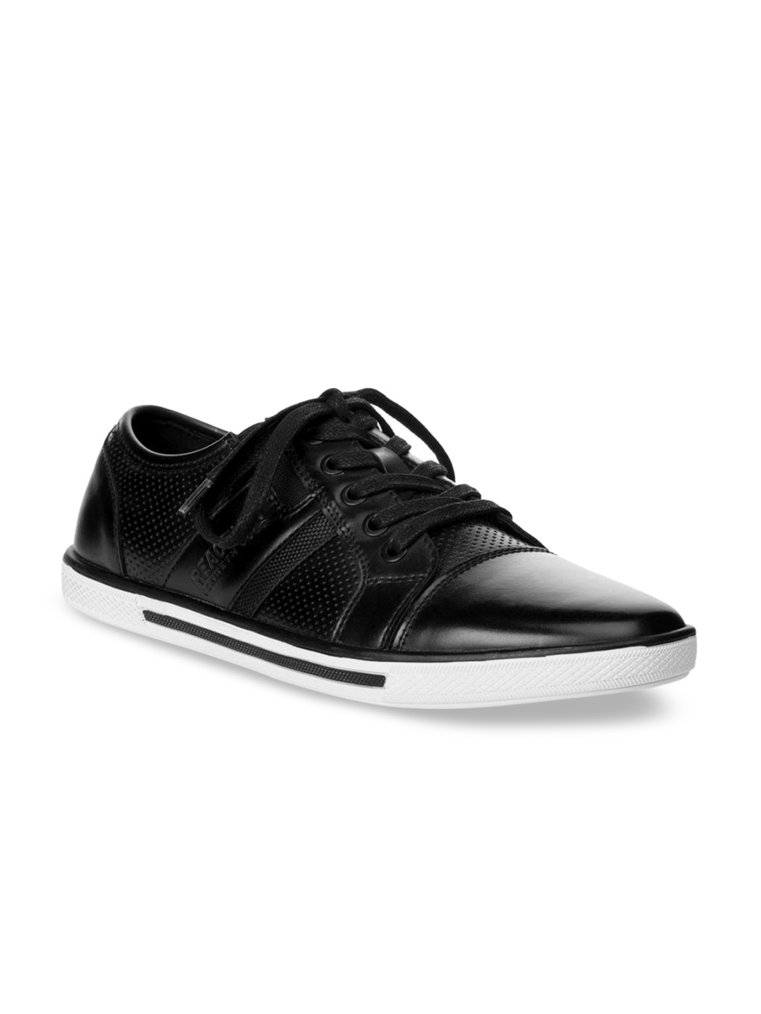 

Kenneth Cole Men Black Solid Leather Lightweight Sneakers